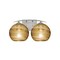 Besa Lighting Jilly Vanity, Vapor Amber, Satin Nickel Finish, 2x60W Incandescent 2WC-JILLYAM-SN - alternate 1